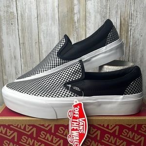 Vans classic slip on sparkle check sneaker